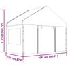vidaXL Gazebo com telhado 6,69x4,08x3,22 m polietileno branco