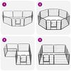 vidaXL Parque para c&atilde;es 8 pain&eacute;is a&ccedil;o 60x80 cm preto