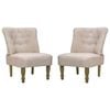 vidaXL Cadeiras francesas 2 pcs tecido creme