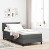 vidaXL Cama Box com colch&atilde;o Cinza Escuro 200 x 90 cm Poli&eacute;ster