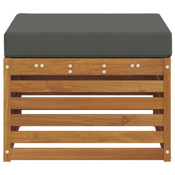 vidaXL Pufe para Exterior Madeira S&oacute;lida de Ac&aacute;cia Natural