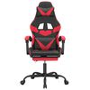 vidaXL Cadeira gaming c/ apoio pés couro artificial preto e vermelho