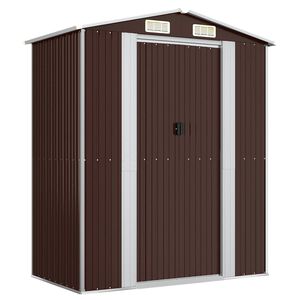 vidaXL Abrigo de jardim 192x108x223cm a&ccedil;o galvanizado castanho-escuro
