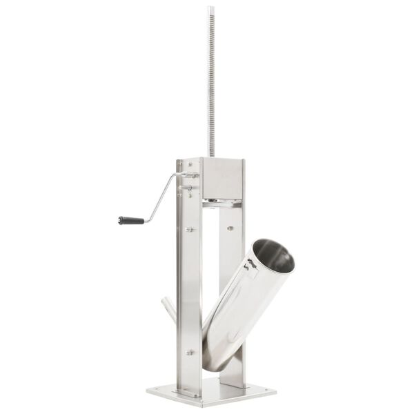 vidaXL Máquina de enchidos manual 7 L aço inoxidável prateado