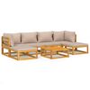 vidaXL 7pcs conj. lounge jardim madeira c/almofad&otilde;es cinza-acastanhado