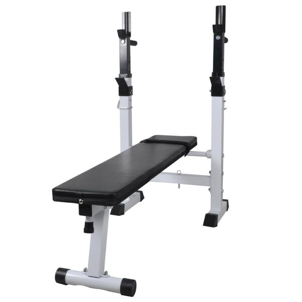 vidaXL Banco muscula&ccedil;&atilde;o c/ suporte p/ pesos + barras e halteres 120 kg