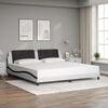 vidaXL Estrutura de cama sem colch&atilde;o Zadar couro artificial branco e preto