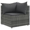 vidaXL 11 pcs conjunto lounge de jardim c/ almofad&otilde;es vime PE cinzento