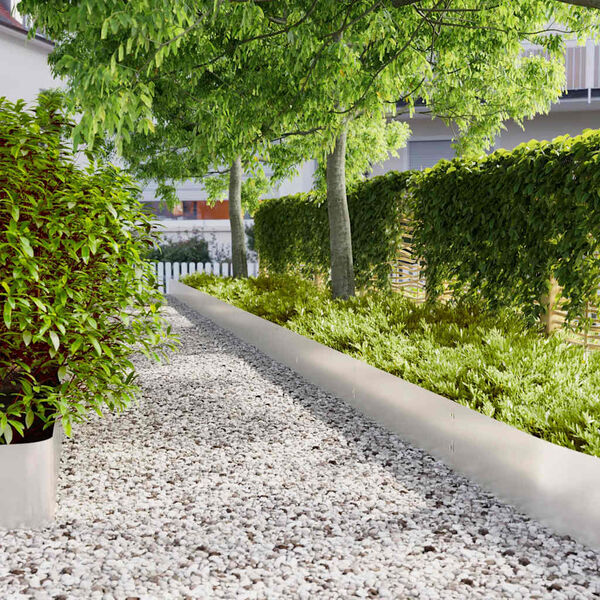 vidaXL Orlas de relva 10 pcs 25x103 cm a&ccedil;o inoxid&aacute;vel