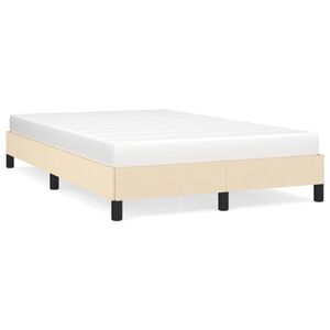 vidaXL Estrutura de cama sem colch&atilde;o 120x200 cm tecido cor creme