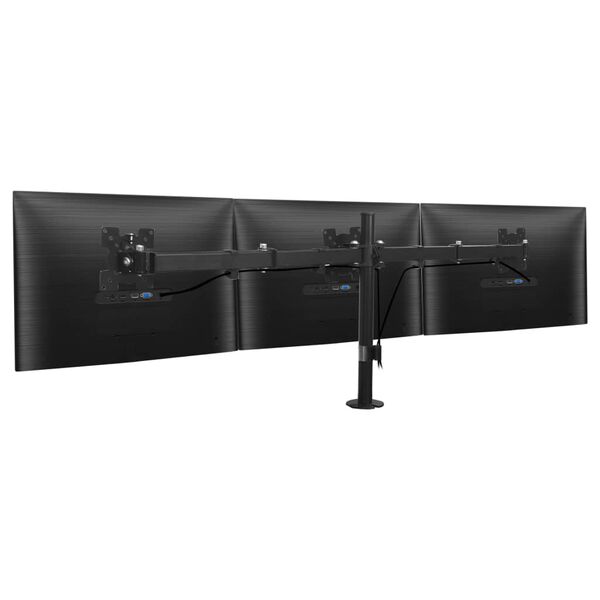 vidaXL Suporte de monitor triplo p/ montagem na secret&aacute;ria 13"-23"