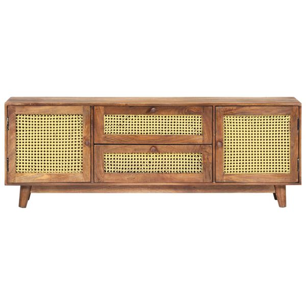 vidaXL Móvel de TV 124x29x45 cm madeira de mangueira maciça