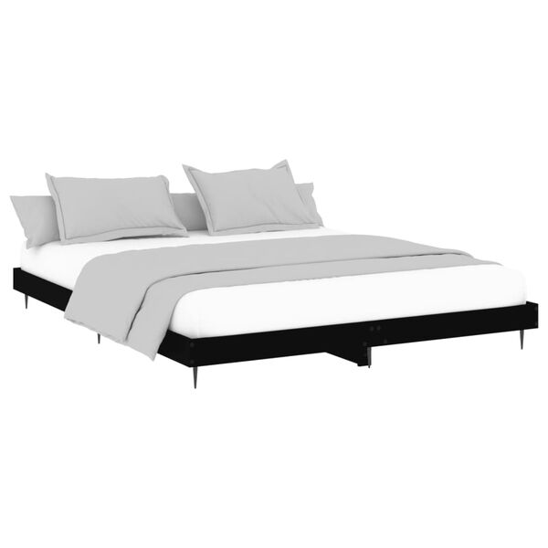 vidaXL Estrutura de cama 120x200 cm derivados de madeira preto