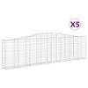 vidaXL Cestos gabi&atilde;o arqueados 5pcs 400x30x100/120cm ferro galvanizado