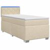 vidaXL Cama Box Spring com Colch&atilde;o e LED Creme 100 x 200 cm Tecido