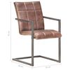 vidaXL Cadeiras jantar cantilever 2 pcs couro genu&iacute;no castanho velho