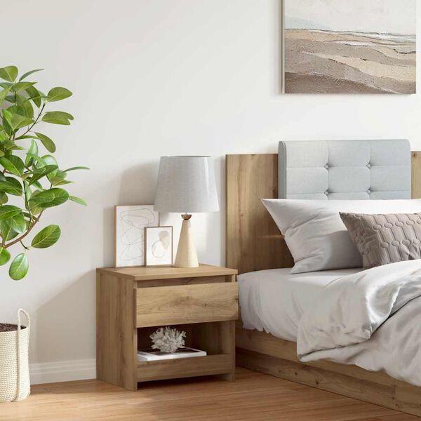 vidaXL Mesa cabeceira 40x30x39 cm derivados madeira carvalho artisiano