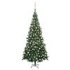 vidaXL &Aacute;rvore Natal artificial pr&eacute;-iluminada c/ bolas verde