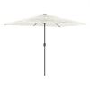 vidaXL Guarda-sol de jardim com poste de a&ccedil;o 300x200x250 cm branco