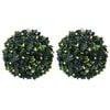 vidaXL Bolas artificiais de buxo com luzes LED 2 pcs verde 22 cm