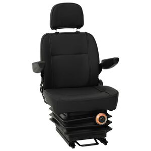vidaXL Assento de trator com suspens&atilde;o Preto 56 x 57 x 87 cm A&ccedil;o e PVC