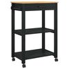 vidaXL Carrinho de Cozinha MONZA Preto 60 x 40 x 88,5 cm