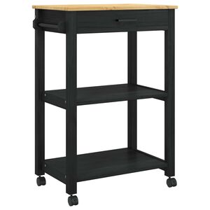 vidaXL Carrinho de Cozinha MONZA Preto 60 x 40 x 88,5 cm