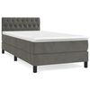vidaXL Cama com molas/colch&atilde;o 90x200 cm veludo cinza-escuro