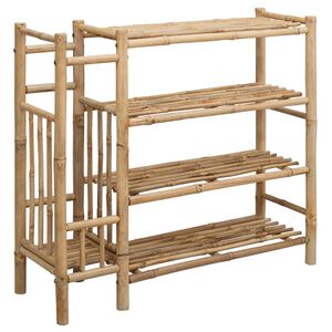 vidaXL Rack de Sapatos com prateleira Natural 88 x 27 x 80 cm Bambu