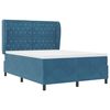 vidaXL Cama Box com colch&atilde;o Azul Escuro 190 x 140 cm Veludo