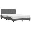 vidaXL Cama com colch&atilde;o Hanko 140x190 cm tecido cinzento-escuro