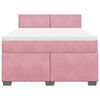 vidaXL Cama com molas/colch&atilde;o 140x190 cm veludo rosa