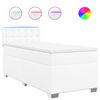 vidaXL Cama com molas/colchão 100x200 cm couro artificial branco