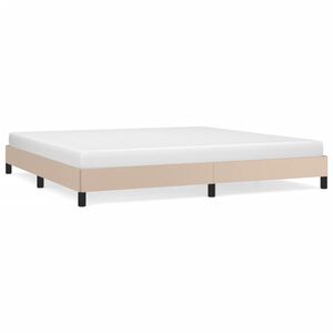 vidaXL Estrutura de cama 200x200 cm couro artificial cappuccino