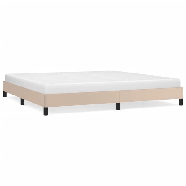 vidaXL Estrutura de cama 200x200 cm couro artificial cappuccino