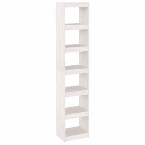 vidaXL Estante/divis&oacute;ria 40x30x199 cm madeira de pinho maci&ccedil;a branco