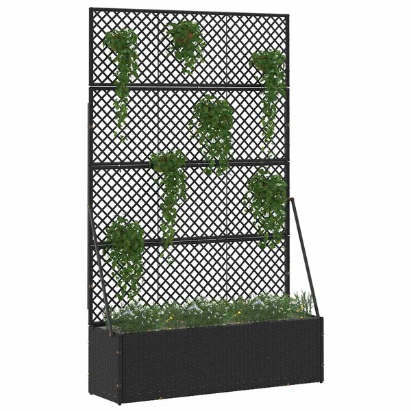 vidaXL Vaso de Jardim Preto 105 x 30 x 170 cm Metal