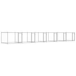 vidaXL Jaula para c&atilde;o com portas 12x2x1,5 m a&ccedil;o galvanizado cinzento