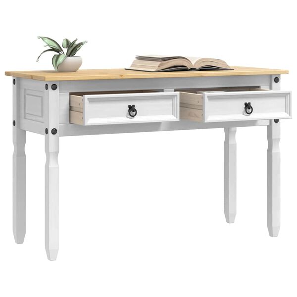 vidaXL Mesa de apoio com gaveta Branco 115 x 46 x 73 cm