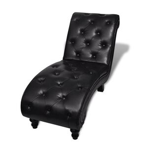 vidaXL Chaise longue couro artificial castanho