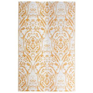 vidaXL Tapete de exterior 190x290 cm ARAKIL PP laranja e branco