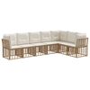 vidaXL Conjunto de Sof&aacute;s para Exterior 7 pcs Natural Poli&eacute;ster