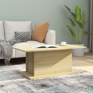 vidaXL Mesa de centro 102x55,5x40 cm derivados madeira carvalho sonoma