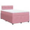 vidaXL Cama boxspring com colch&atilde;o 120x200 cm veludo rosa