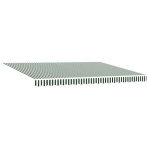 vidaXL Toldo retr&aacute;til Verde e Branco 450 &times; 350 cm Tecido e Alum&iacute;nio