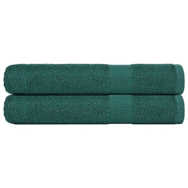 vidaXL Toalhas 2 pcs 100x200 cm 360 gsm 100% algod&atilde;o verde