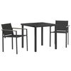 vidaXL Conjunto de M&oacute;veis para Exterior 3 unid. Preto e Anthracite
