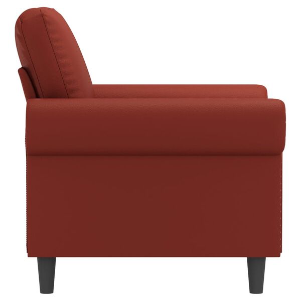vidaXL Poltrona 60 cm couro artificial vermelho tinto
