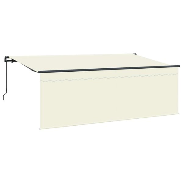 vidaXL Toldo Retr&aacute;til Manual Creme 350 x 200 cm Poli&eacute;ster e Alum&iacute;nio