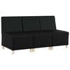 vidaXL Unidade de Sof&aacute; Modular Sem Bra&ccedil;os 3 pcs Preto 55 x 74 x 82 cm